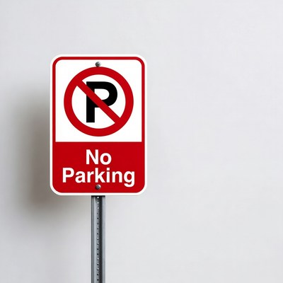 No Parking Sign on Pole