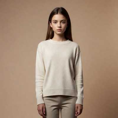 Teen girl in white sweater