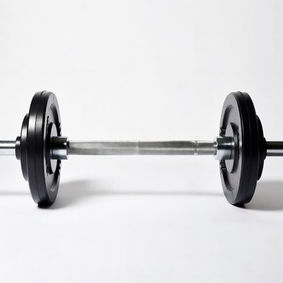 Black dumbbell on white background