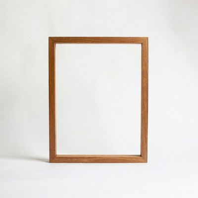 Wooden Picture Frame on White Background