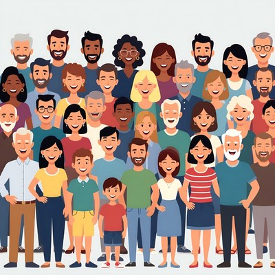 Diverse Group of Happy People