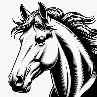 Horse head illustration
