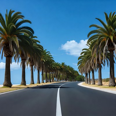 Palm Tree Lined Road