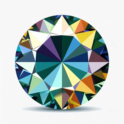 Colorful Faceted Diamond Gemstone