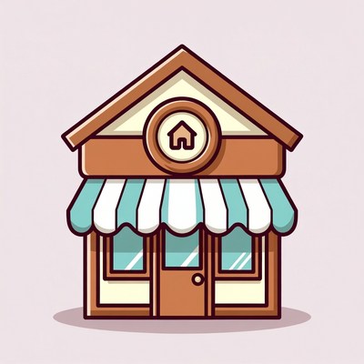 Cartoon Home Store Building