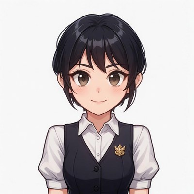 Anime girl in white shirt vest