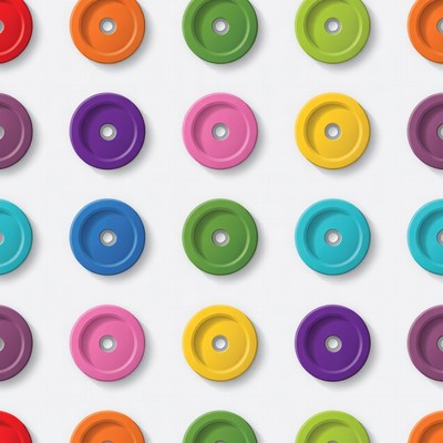 Colorful Buttons on White Background