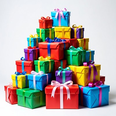 Colorful stacked gift boxes