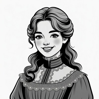 Victorian woman smiling portrait