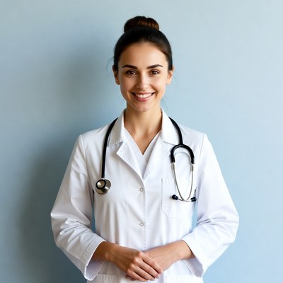 Smiling female doctor with stethoscope