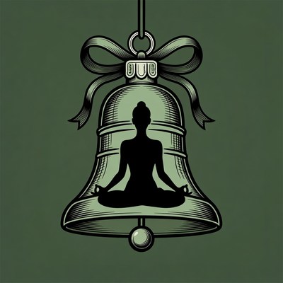 Meditating Woman in Christmas Bell