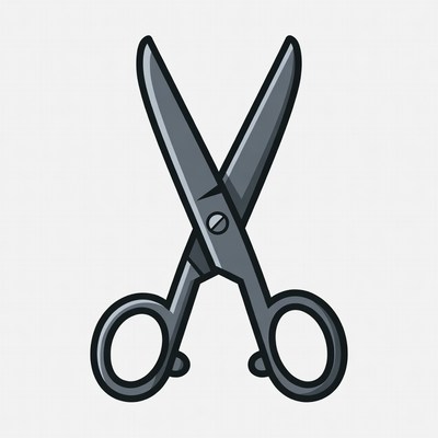 Cartoon Scissors on White Background