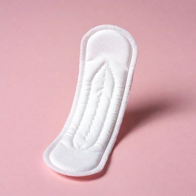 White sanitary pad on pink background