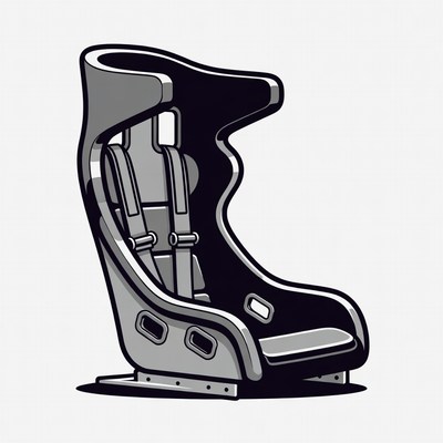 Racing Seat with Harnesses