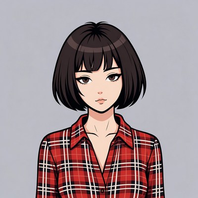 Anime girl with bob haircut