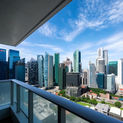 Singapore Skyline from Balcony