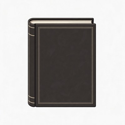 Open black hardcover book illustration