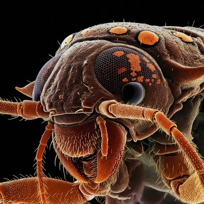 Close-up of ladybug head
