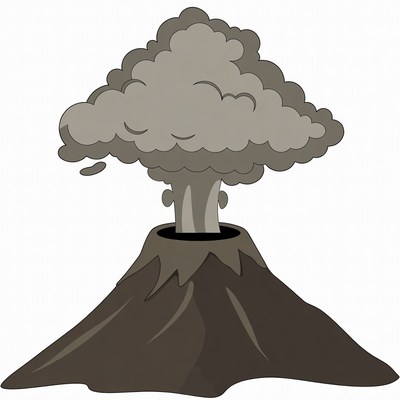 Erupting Volcano Illustration