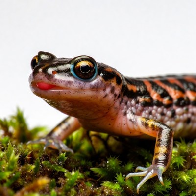 Colorful Salamander on Moss