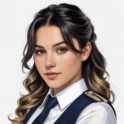 Beautiful woman in navy uniform