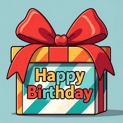 Happy Birthday Gift Box Illustration