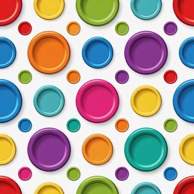Colorful Plastic Plates Pattern