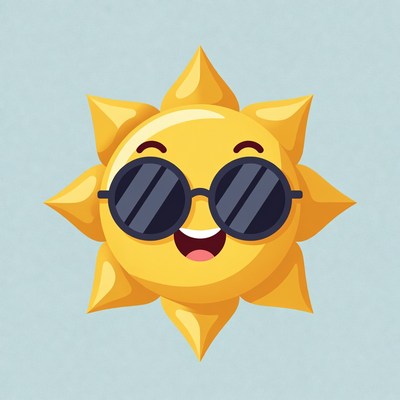 Smiling Sun Wearing Sunglasses