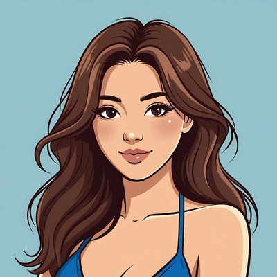 Asian woman with long brown hair