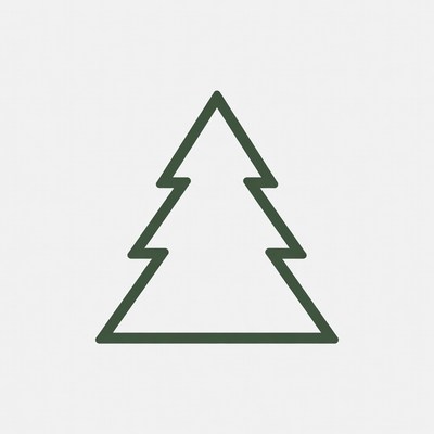 Green Line Christmas Tree Icon