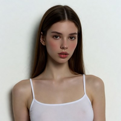 Woman in white tank top