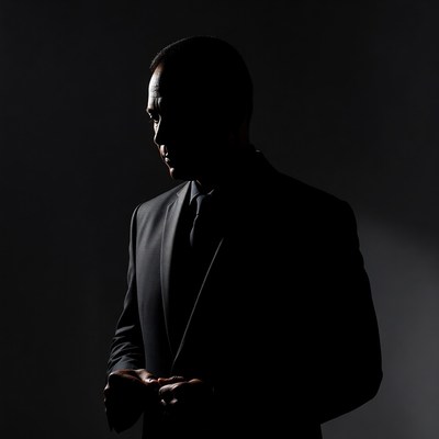 African-American man in suit silhouette
