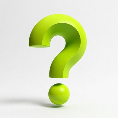 3D Green Question Mark