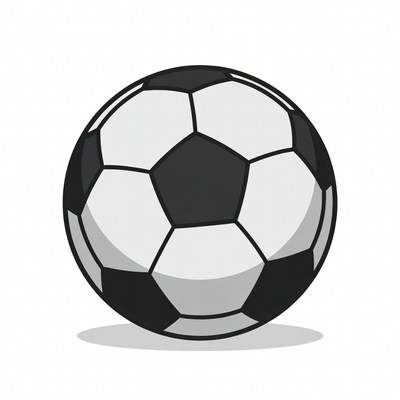 Black and White Soccer Ball Illustration