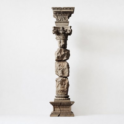 Ionic Column Stacked on Rocks