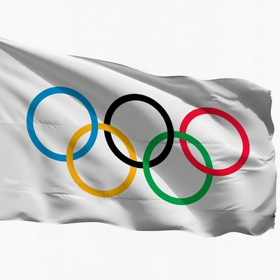 Olympic flag waving
