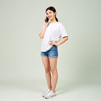 Teen girl talking on phone