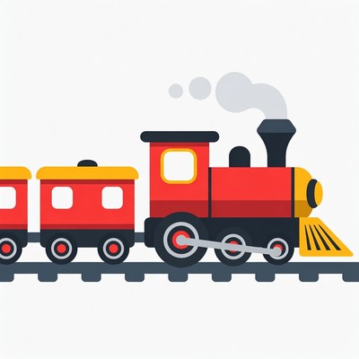 Red Steam Train Illustration