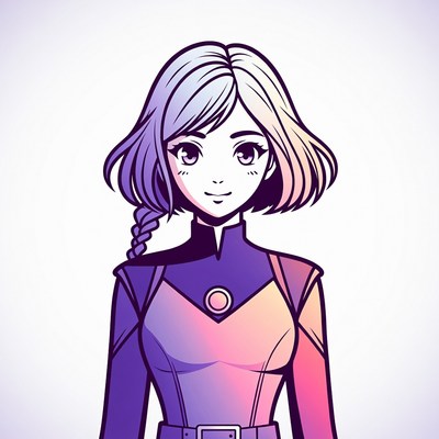 Anime girl in futuristic outfit