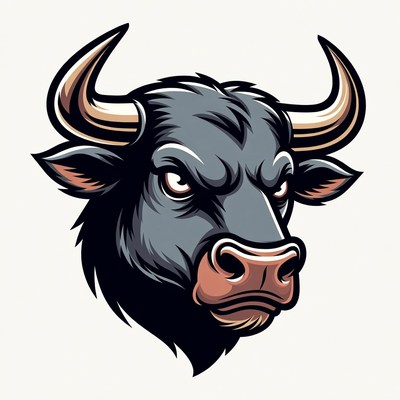 Angry Bull Head Illustration