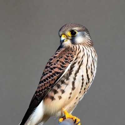 American Kestrel Perched on Perch