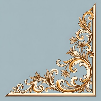 Ornate Golden Floral Corner Design