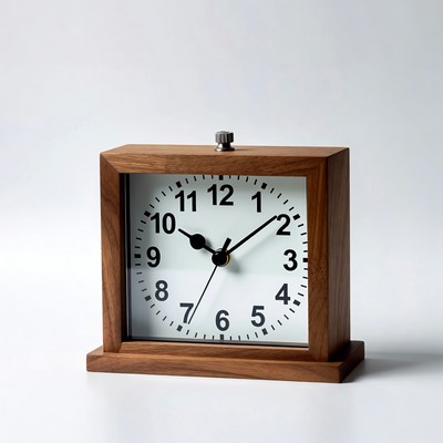Wooden Frame Analog Desk Clock