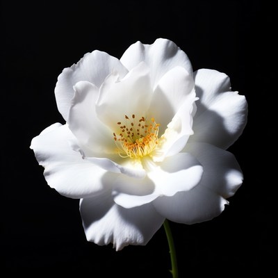 White Rose on Black Background