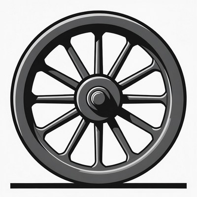 Cartoon Wagon Wheel Illustration