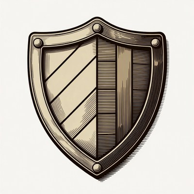 Wooden Medieval Shield Illustration