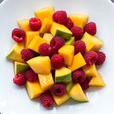 Mango and Raspberry Fruit Bowl