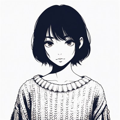 Anime girl with bob haircut