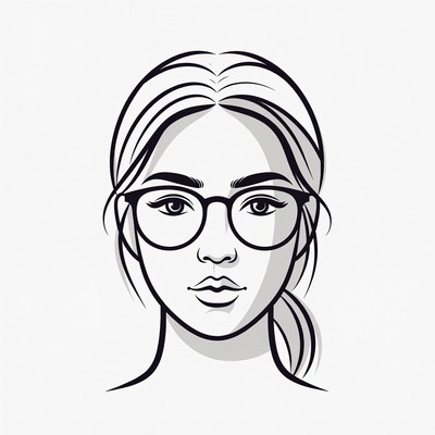 Woman with glasses illustration