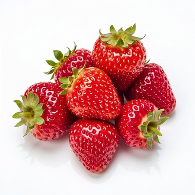 Fresh Strawberries on White Background